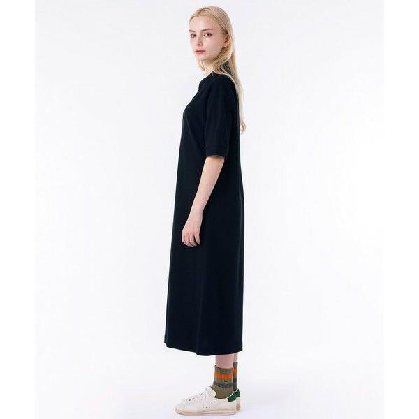 新品ラコステルーズフィット5分袖ポロドレス / ポロワンピース　ロング丈　鹿の子 LACOSTE（ラコステ） ルーズフィット5分袖ポロドレス / ポロワンピース