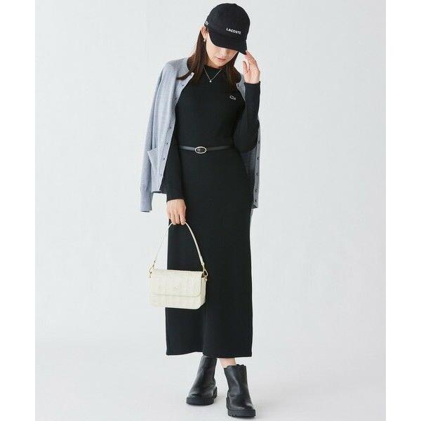 ラコステ　コットンリブニットドレス　34 ブラック LACOSTE（ラコステ） コットンリブニットドレス / ニットワンピース