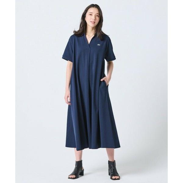 LACOSTE / ラコステ スキッパーネックポロドレス / マキシ丈フレアワンピースの画像