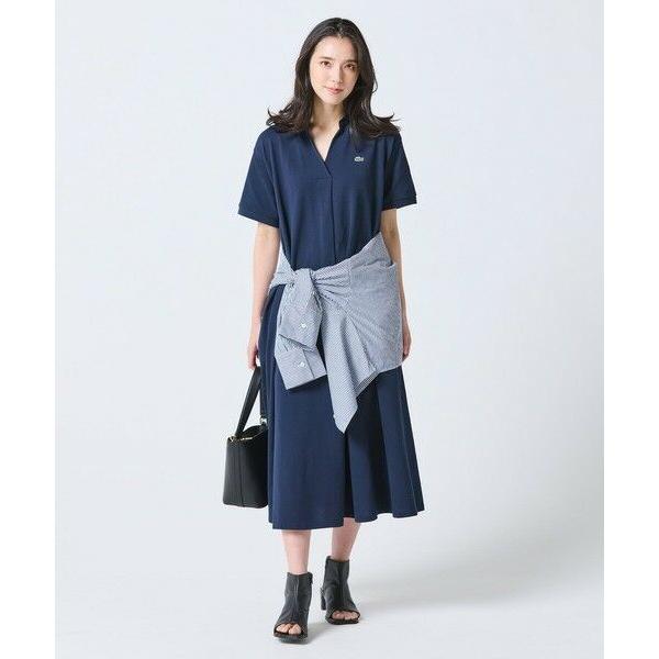 LACOSTE / ラコステ スキッパーネックポロドレス / マキシ丈フレアワンピースの画像