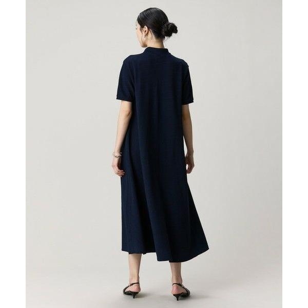 り*り様 完売品　インディゴポロドレス　ラコステ　LACOSTE 34 鹿の子 LACOSTE（ラコステ） インディゴ鹿の子ポロドレス / フレアワンピース