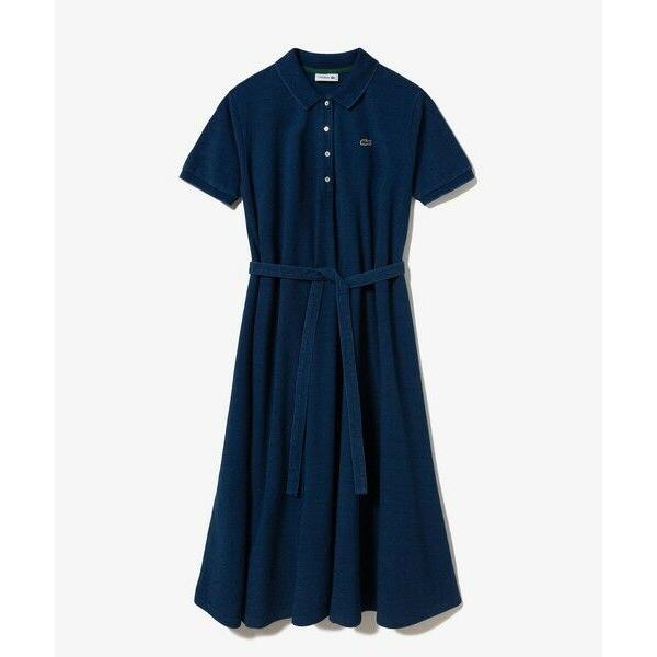 LACOSTE（ラコステ） インディゴ鹿の子ポロドレス / フレアワンピース