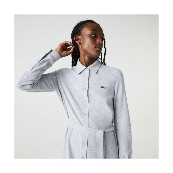 ☆大人気商品☆ LACOSTE ラコステ 鹿の子地シャツドレス ワンピース、チュニック ラコステ厚めかの子ワンピ、チュニック