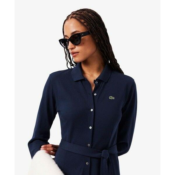 LACOSTE / ラコステ 鹿の子地ポロカラーシャツドレスの画像
