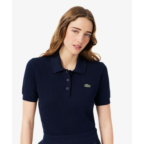 極美品 ラコステ 完売品 異素材切り替え コンビネーションマテリアルポロドレス LACOSTE / ラコステ 異素材切り替え コンビネーションマテリアル