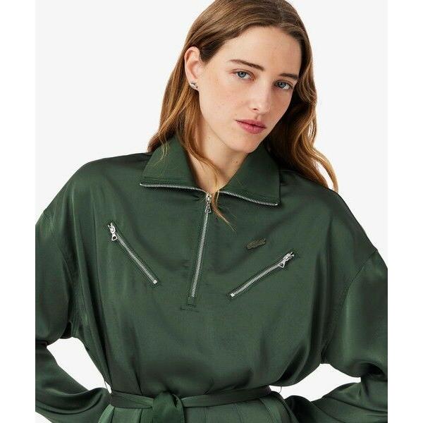 レディース LACOSTE ラコステ ロングワンピース ワニロゴ スリット