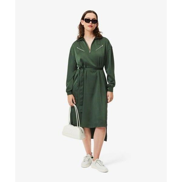 レディース LACOSTE ラコステ ロングワンピース ワニロゴ スリット