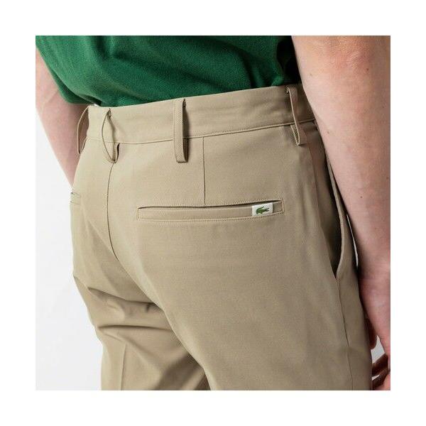 【トップグレー】撥水 オックスフォード ストレッチ センタークリース スラックス LACOSTE｜撥水 オックスフォード ストレッチ センタークリース
