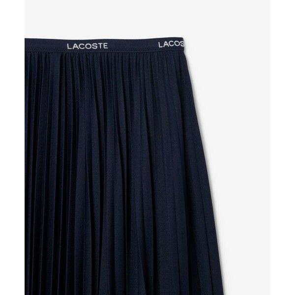 LACOSTE / ラコステ ネームジャカード ウエストプリーツロングスカートの画像