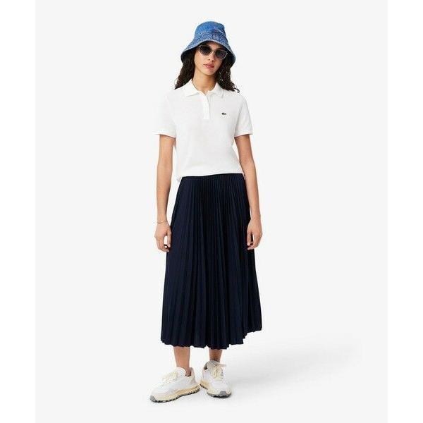LACOSTE / ラコステ ネームジャカード ウエストプリーツロングスカートの画像