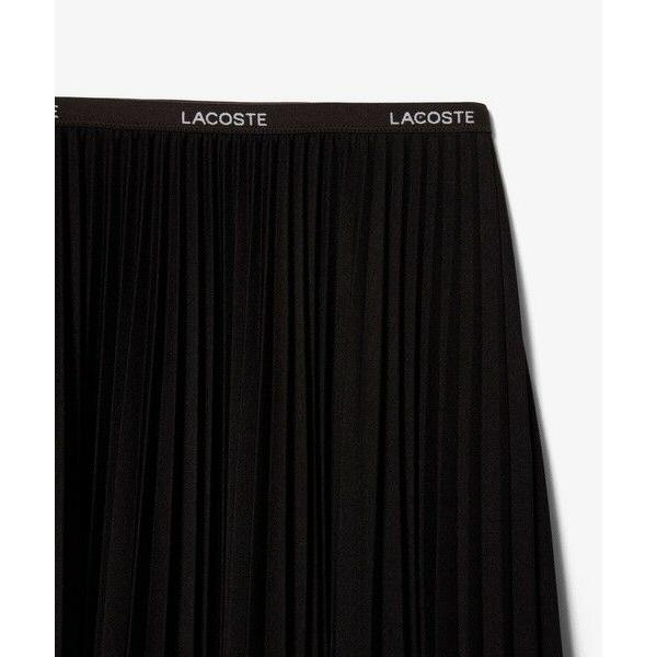 LACOSTE / ラコステ ネームジャカード ウエストプリーツロングスカートの画像