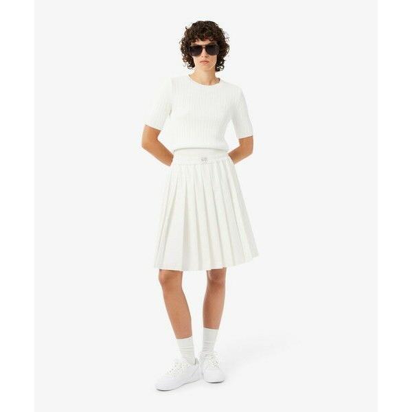 新品未使用　LACOSTE ホワイト プリーツスカート 38 LACOSTE（ラコステ） プリーツミディスカート : タカシマヤ