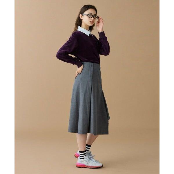 【ダークグリーン】ルーズシルエット サイドスリット ベロアポロシャツ LACOSTE｜ルーズシルエット サイドスリット ベロアポロシャツ