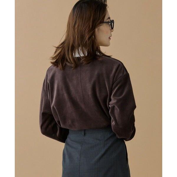【ダークブラウン】ルーズシルエット サイドスリット ベロアポロシャツ LACOSTE（ラコステ） ルーズシルエット サイドスリット ベロア