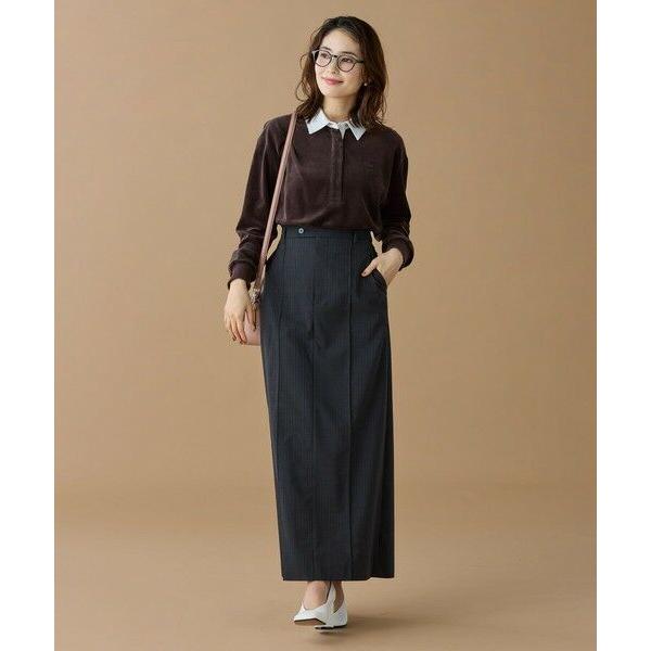 ラコステ（LACOSTE）/ルーズシルエット サイドスリット ベロアポロシャツ LACOSTE（ラコステ） ルーズシルエット サイドスリット ベロア