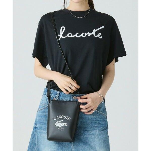 【お祭り女】Lacoste ブラック スマホショルダーバッグ ラコステ ラコステ LACOSTE ミニショルダーバッグ （ブラック） -靴