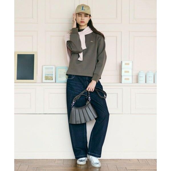 【ほぼ未使用】ラコステLACOSTE LENGLENレザープリーツハンドバッグ ほぼ未使用】ラコステLACOSTE LENGLENレザープリーツハンドバッグ