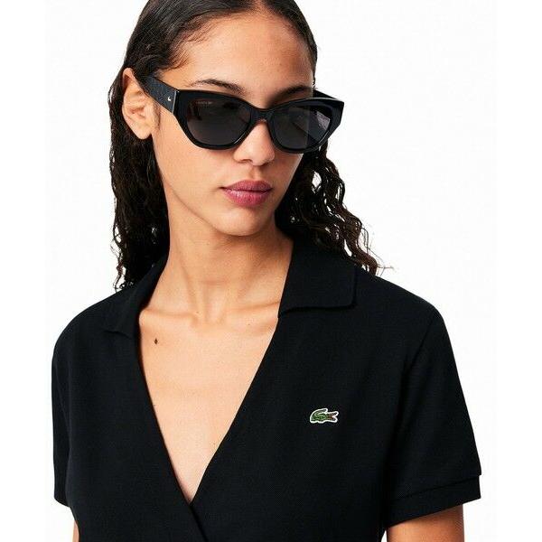 ラコステ　鹿の子 ワイド クロップド丈 半袖　ポロシャツ　LACOSTE LACOSTE｜ハイストレッチ 鹿の子 ラップフロント クロップド丈半袖