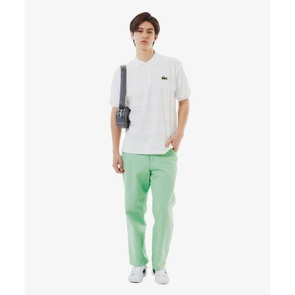 LACOSTE（ラコステ） パイル地切り替え同色ボーダーポロシャツ