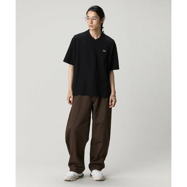 LACOSTE ラコステ スキッパー ネック ポロシャツ ブラック LACOSTE（ラコステ） L.12.12アレンジ スキッパーネックポロシャツ