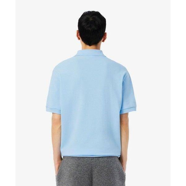 【新品タグ付き】ラコステ ビッグワニ ポロシャツ ルーズフィット Lサイズ 白 LACOSTE（ラコステ） メンズ 半袖 ビッグラコステ 鹿の子ポロシャツ