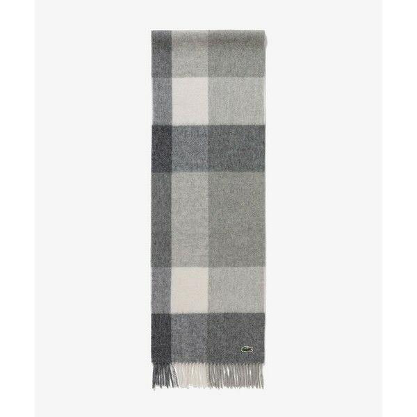 ラコステ（LACOSTE）/メリノウールチェックマフラー LACOSTE（ラコステ） メリノウールブロックチェックマフラー