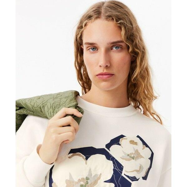 ラコステ　フラワーグラフィッククルーネックスウェット トレーナー LACOSTE（ラコステ） フラワーグラフィッククルーネックスウェット