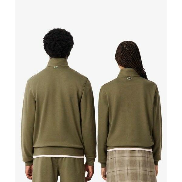 LACOSTE（ラコステ） 裏パイル地 ワンポイントプリントハーフジップ