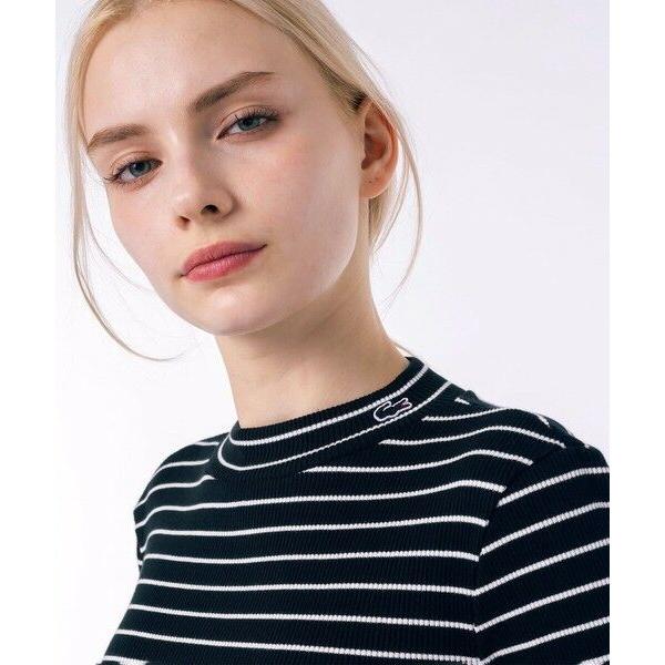 ラコステ  Tシャツ モックネックロングスリーブTシャツ レディース 楽天市場】ラコステ モックネック ロングスリーブ リブ ニット