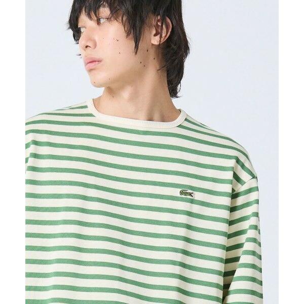 モラビトブラン 高級カットソー 長袖 ボーダー ロゴ 綿100% 日本製 40 LACOSTE（ラコステ） スクエアネックボーダー長袖Tシャツ : タカシマヤ