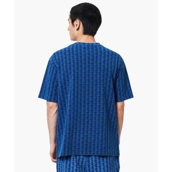 LACOSTE（ラコステ） インディゴ鹿の子地 モノグラム半袖Tシャツ