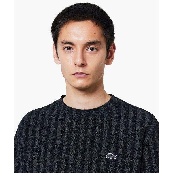 LACOSTE（ラコステ） インディゴ鹿の子地 モノグラム半袖Tシャツ