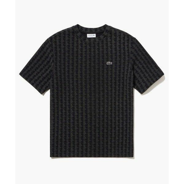 LACOSTE（ラコステ） インディゴ鹿の子地 モノグラム半袖Tシャツ