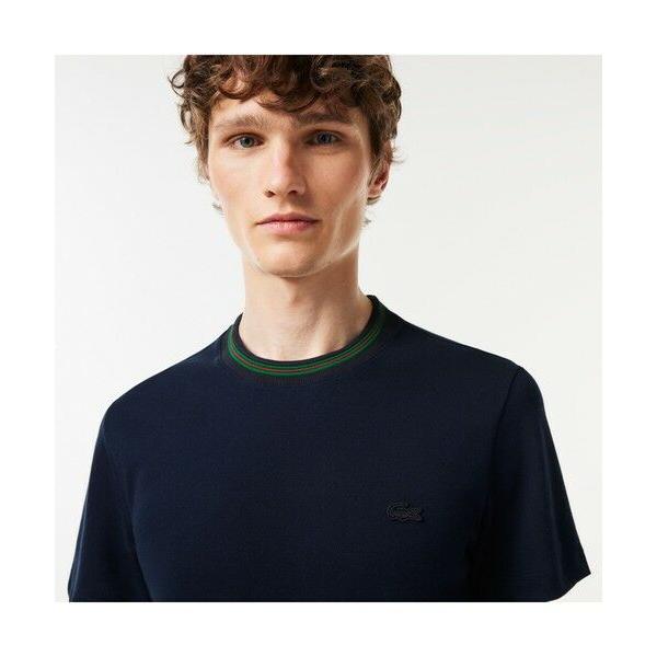 LACOSTE ボーダーリブニットクルーネック鹿の子地Tシャツ 2点 ボーダーリブニットクルーネック鹿の子地Tシャツ TF7221