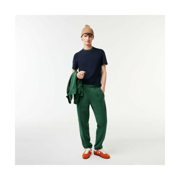★LACOSTE★ボーダーリブニットクルーネック鹿の子地レディースTシャツ☆ セール】 オーガニックコットン ボーダーリブニットクルーネック
