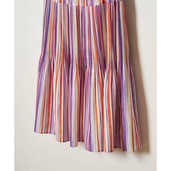 allureville / アルアバイル マルチストライププリーツスカート