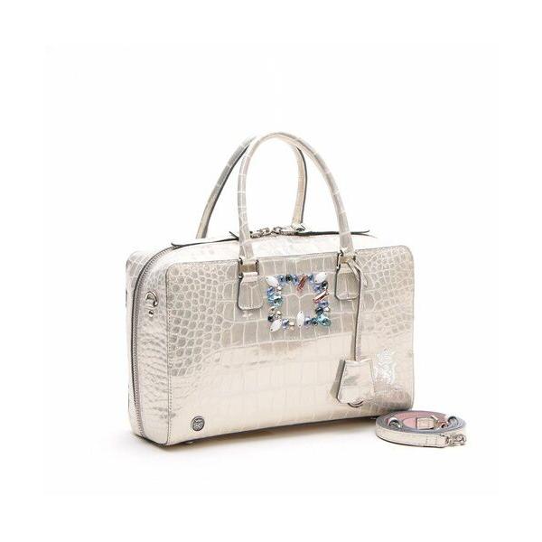 Accesoires De Mademoiselle / アクセソワ・ドゥ・マドモワゼル ヴィッテリグリシャムウェンディ/クリスタルソーイングボストン28cm　PLATINUM | A.D.M.J