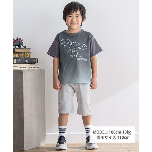 BeBe Petits Pois Vert / ベベ プチ ポワ ヴェール グラデーション恐竜プリントTシャツ(95~130cm)｜selectsquare｜02