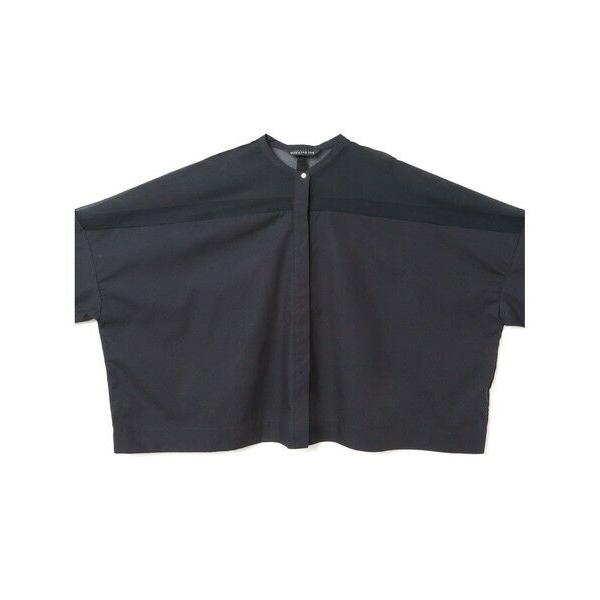 美品 mizuiro ind シアーショルダースタンドカラーワイドシャツ 濃紺 mizuiro ind シアーショルダースタンドカラーワイドシャツ｜ MARcourt