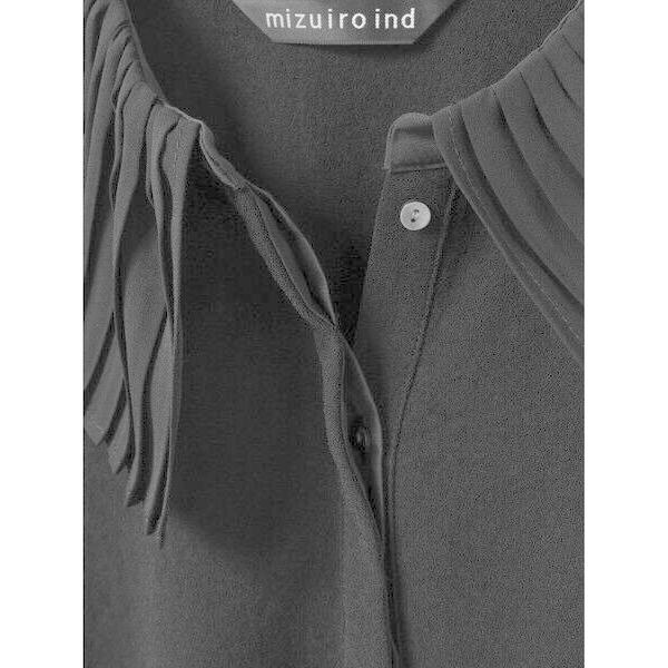 mizuiroind（ミズイロインド） プリーツカラーシャツプルオーバー