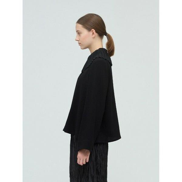 mizuiroind（ミズイロインド） プリーツカラーシャツプルオーバー