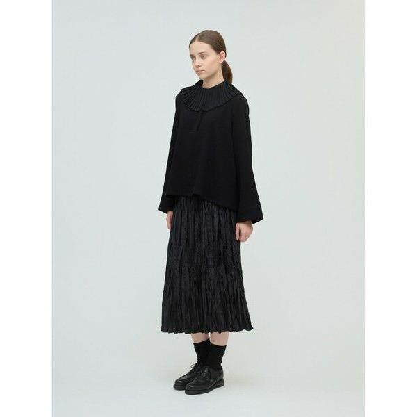 mizuiroind（ミズイロインド） プリーツカラーシャツプルオーバー