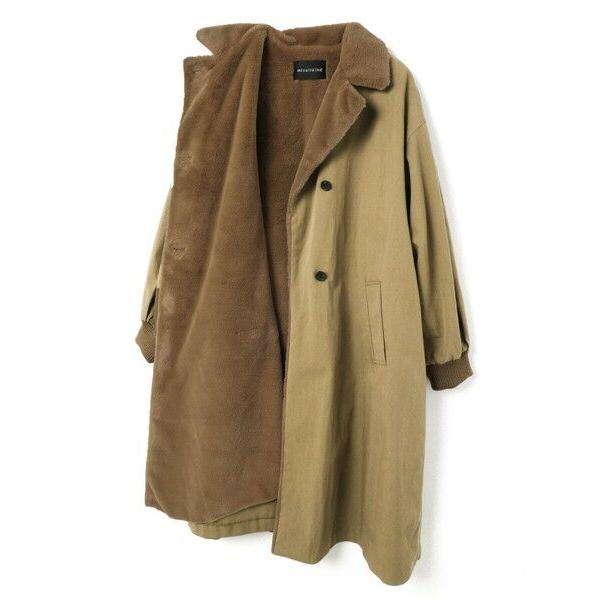 美品　mizuiro ind　ミズイロインド　 バックボアコート　ダークベージュ mizuiroind（ミズイロインド） バックボアコート : タカシマヤ