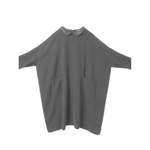 mizuiroind（ミズイロインド） 衿付きサテンコクーンワンピース