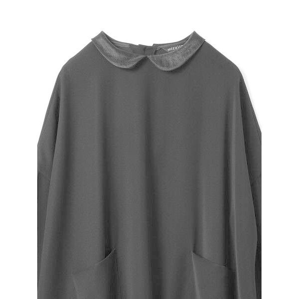 mizuiroind（ミズイロインド） 衿付きサテンコクーンワンピース