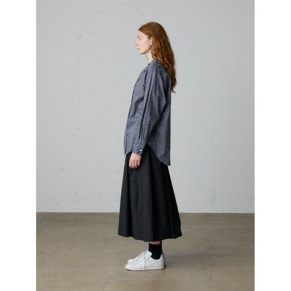 MidiUmi ドットバンドカラーシャツ 黒 MIDIUMI（ミディウミ） ドット シャツ バンドカラー