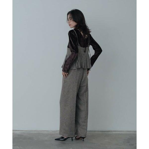 染】ネストローブ nest Robe *リネンタックサロペット*F麻ブラック黒