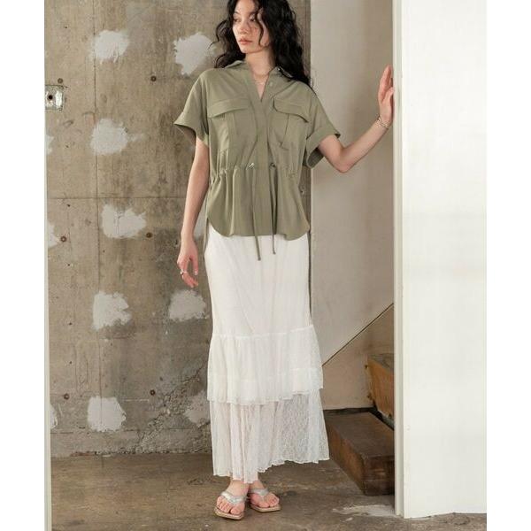 GALLEST ギャレスト サファリシャツ 完売 人気カラー オリーブグリーン INDIVI GALLEST GALLEST / ギャレスト Comfy SET UP｜サファリシャツ