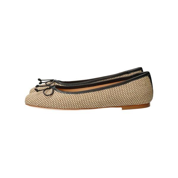 INTER-CHAUSSURES / インター ショシュール 【FABIO RUSCONI】スクエアトウラフィアバレエシューズの画像