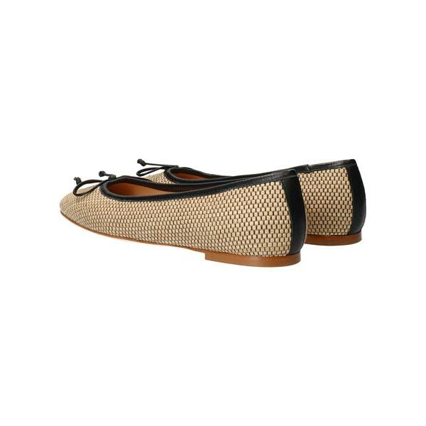 INTER-CHAUSSURES / インター ショシュール 【FABIO RUSCONI】スクエアトウラフィアバレエシューズの画像
